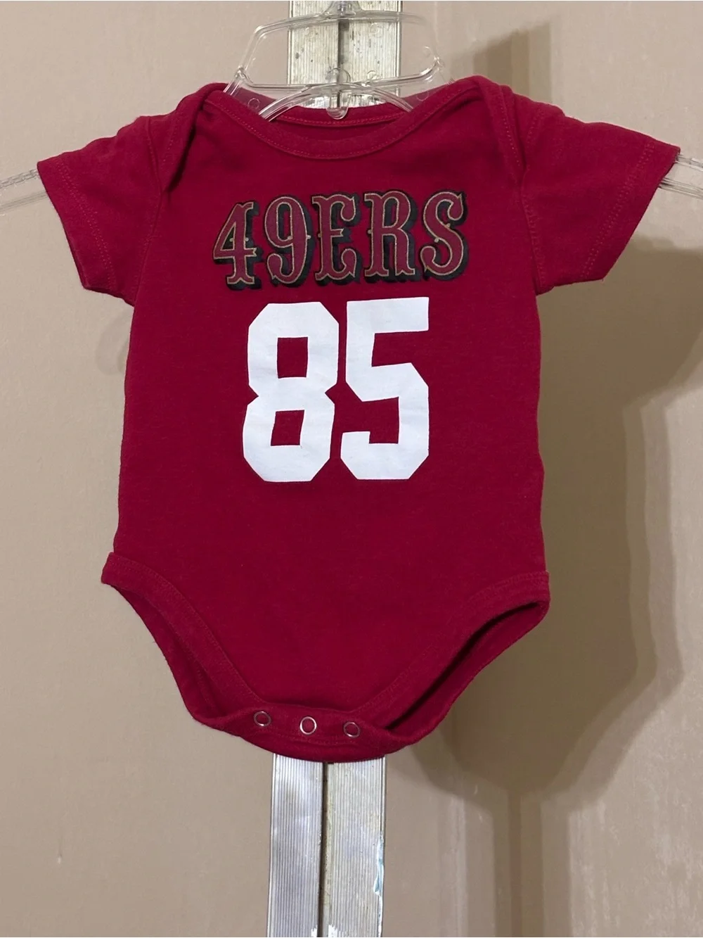 NFL San Francisco 49ers Red Baby One-Piece Bodysuit - Kittle 85 Sz 3/6 M